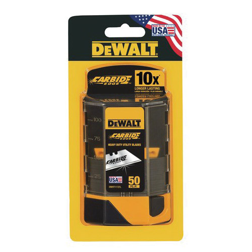 DEWALT DWHT11131L Utility Blade, 2-1/2 in L, Carbide Steel, Straight Edge, 2-Point - 2