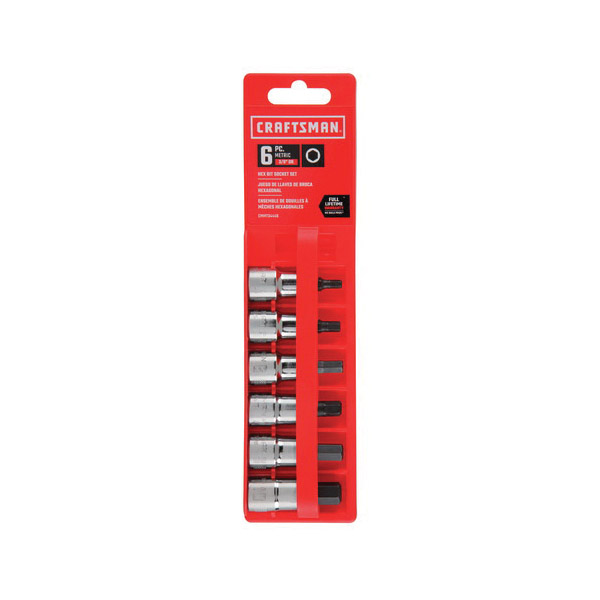 Craftsman CMMT34448 Hex Bit Socket Set, 3/8 in Drive, Polished Chrome - 3