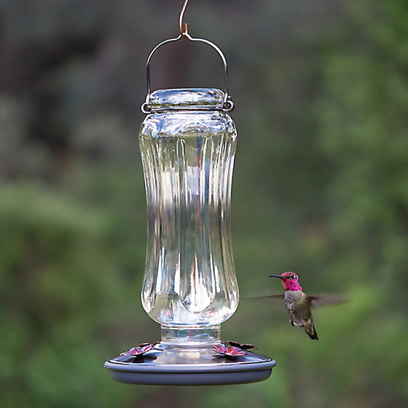 Perky-Pet 8132-2 Bird Feeder, 16 oz, 4-Port/Perch, Glass, Clear, 12 in H, Hanging - 2