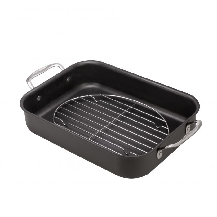 HIC 43190 Roasting Rack, Steel, Chrome, 12 in L, 8-1/2 in W, 3/8 in H, Dishwasher Safe: Yes - 2