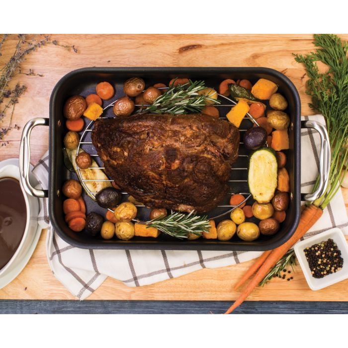 HIC 43190 Roasting Rack, Steel, Chrome, 12 in L, 8-1/2 in W, 3/8 in H, Dishwasher Safe: Yes - 3