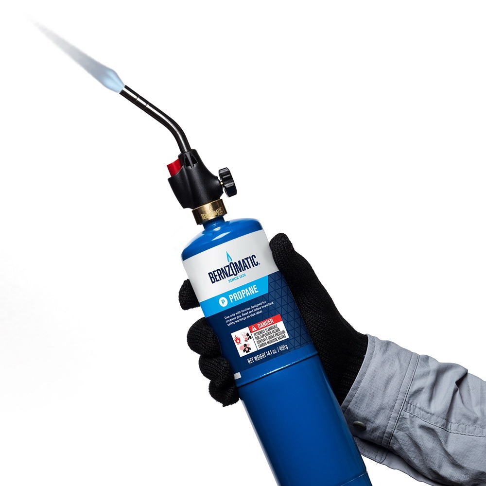 BernzOmatic WT2301 Basic Torch, Stainless Steel, For: 14 or 16 oz Propane Fuel - 3