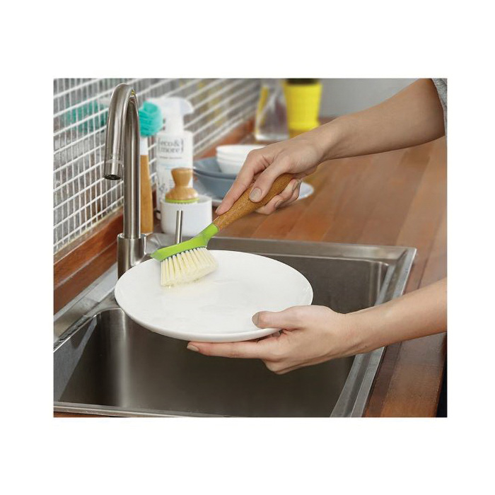 Full Circle Be Good Series FC10108 Dish Brush, 2.56 in W Brush, Plastic Bristle, Bamboo Handle, Green - 4