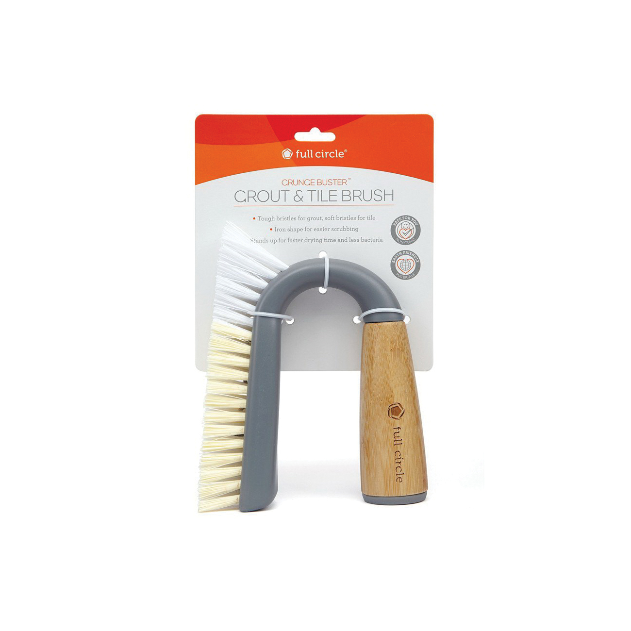 Full Circle FC11125GY Tile and Grout Brush, Plastic, Gray, 1-1/2 in W Brush, 5-1/2 in OAL - 2