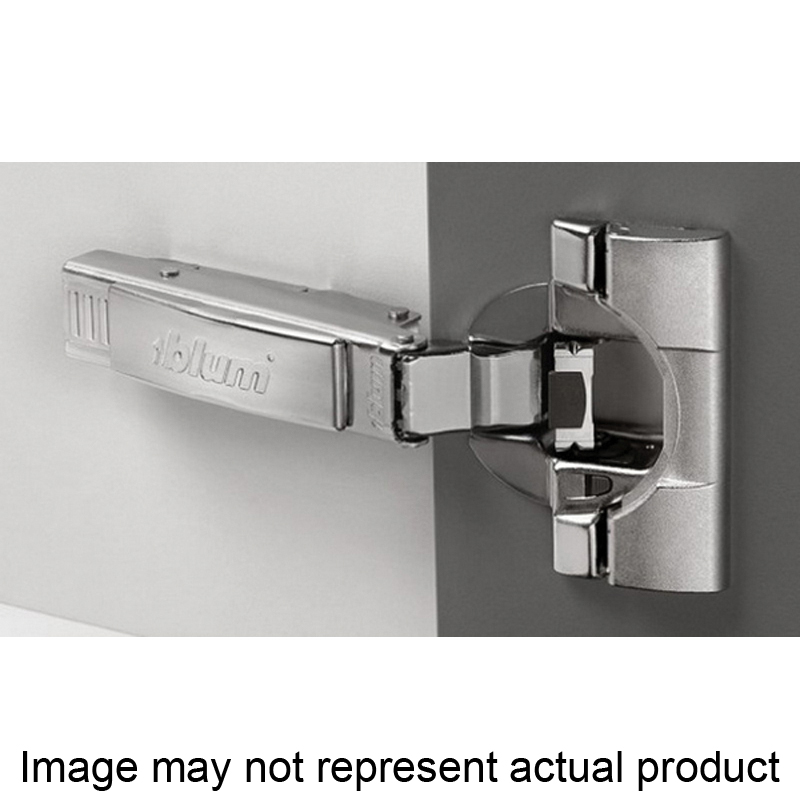 blum 71T6550 Cabinet Hinge, Metal, Nickel, 170 deg Hinge Opening, 19 mm Overlay, Self-Closing Close, Screw Mounting - 1