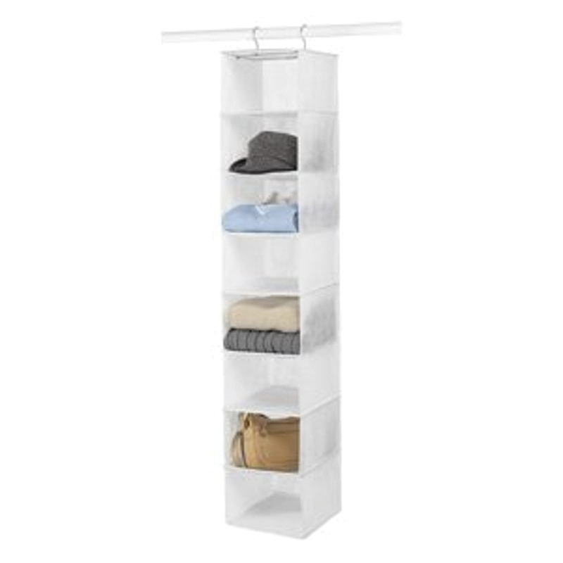 Whitmor 6044-285 Accessory Shelf, 10 in W, 52 in H, 8-Shelf, Metal/Polypropylene/Vinyl, Clear - 1