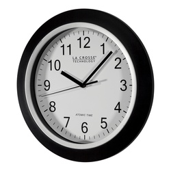 La Crosse WT-3129 Atomic Clock, 12 in Dia, Round, Black Frame, Plastic Clock Face, Analog, Alkaline Battery - 2