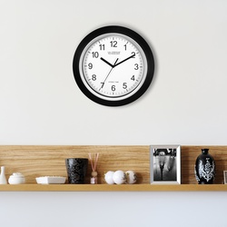 La Crosse WT-3129 Atomic Clock, 12 in Dia, Round, Black Frame, Plastic Clock Face, Analog, Alkaline Battery - 3