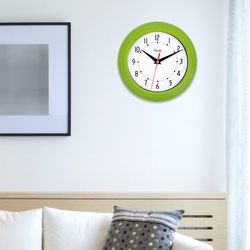 Equity 25016 Clock, 8 in Dia, Round, Green Frame, Plastic Clock Face, Analog - 3