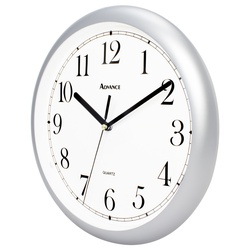 Equity 25206 Clock, 10 in Dia, Round, Silver Frame, Plastic Clock Face, Analog - 2