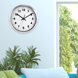 La Crosse 404-2626 Clock, Round, Silver Frame, Metal Clock Face, Analog - 3