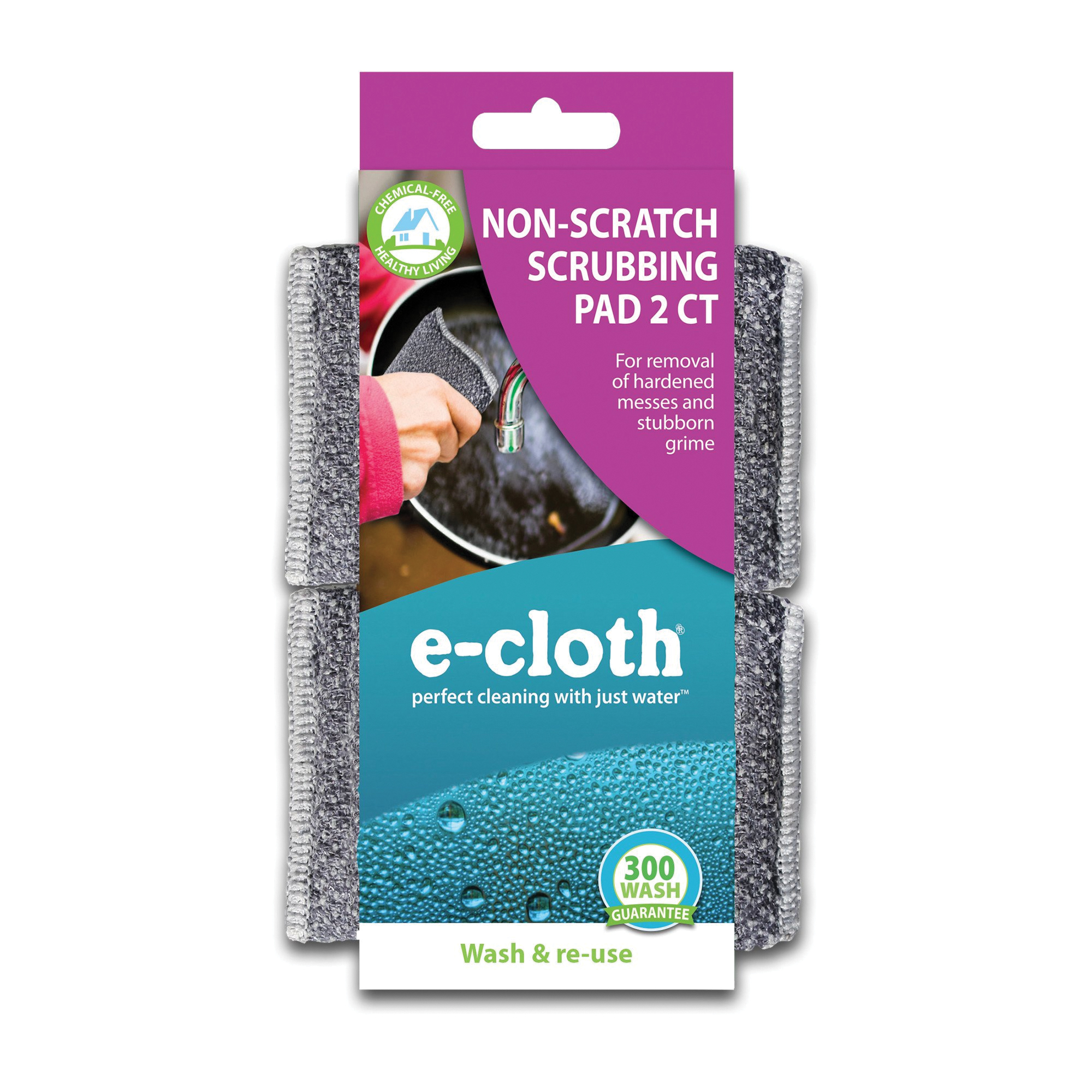 e-cloth 10643 Scrubbing Pad, Polyurethane Abrasive, 3-1/4 in L, 4-3/4 in W, Gray - 2