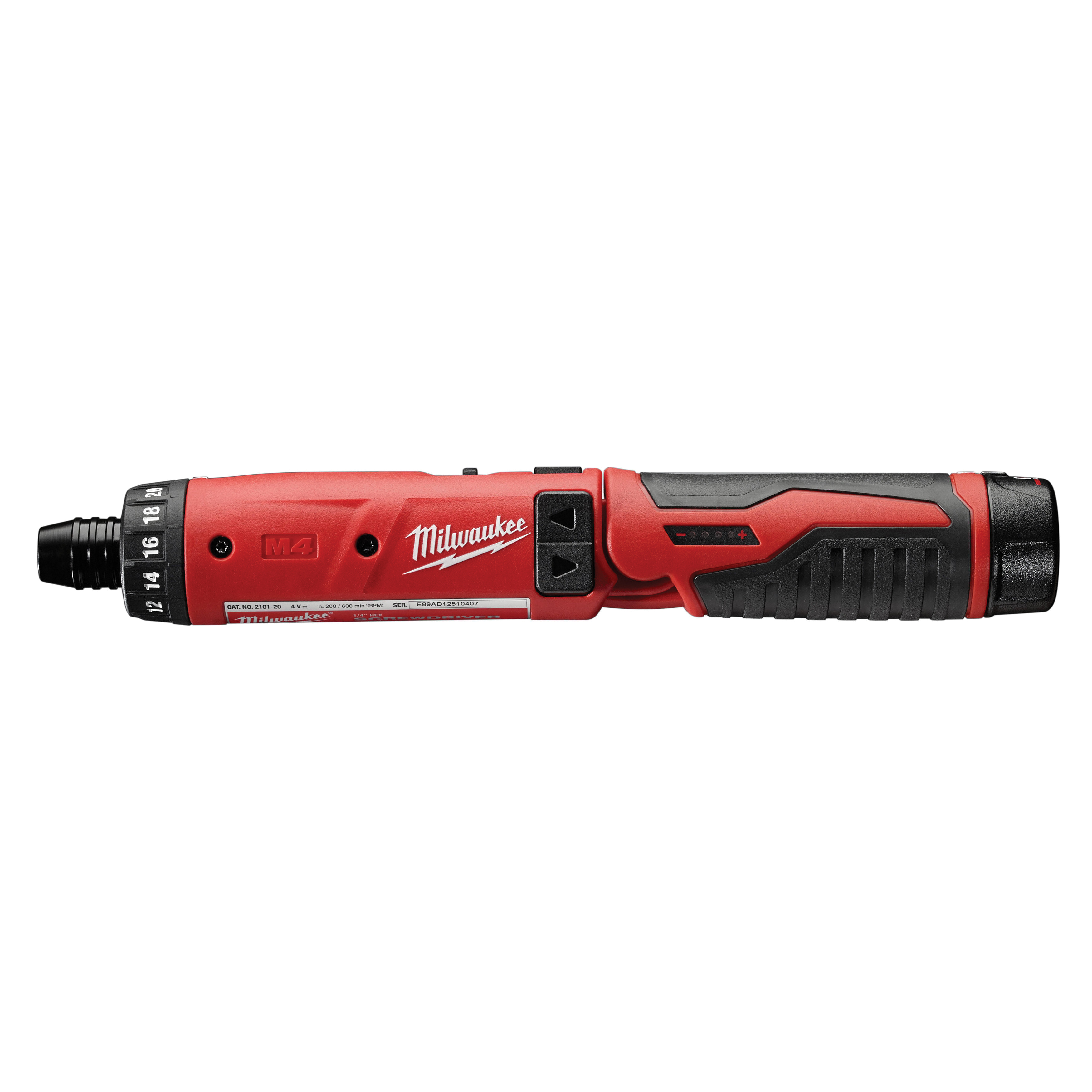 Milwaukee M4 Series 2101-22 Screwdriver Kit, Battery Included, 4 V, 2 Ah, 1/4 in Chuck, Quick-Change Chuck - 4