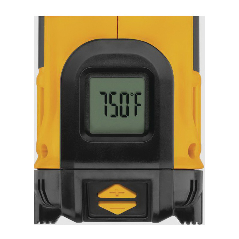 DEWALT D26960 LCD Heat Gun, 13 A, 16 cfm Air, 150 to 1100 deg F, Includes: Cone Nozzle, Fishtail Surface Nozzle - 3