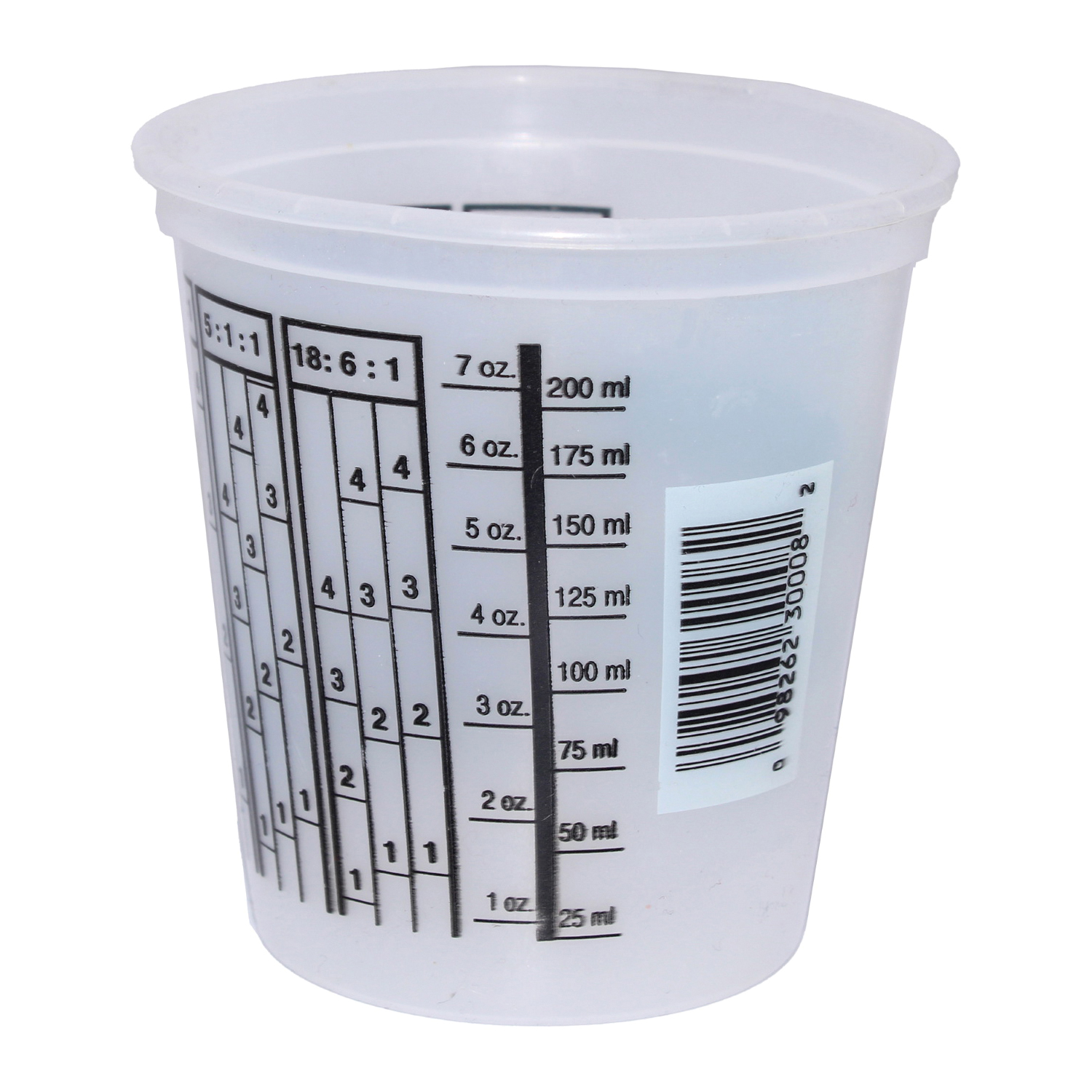 Leaktite-IPL Plastics 100873 Mix'n Measure Cup with Ratios, 8 oz Capacity, LLDPE - 3