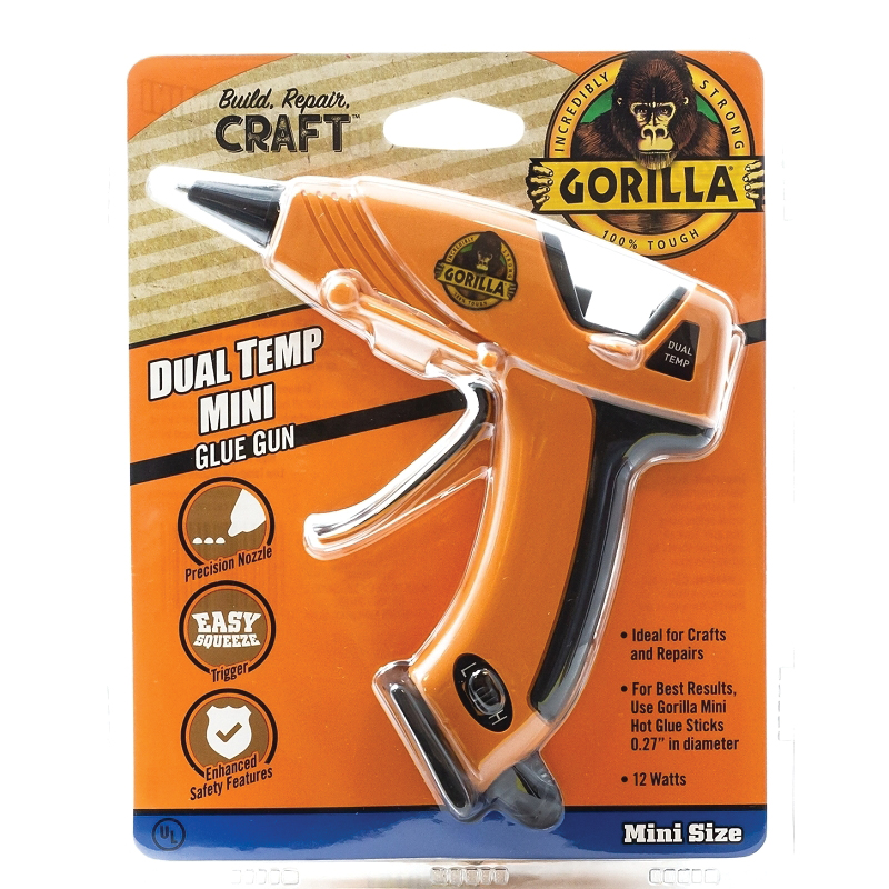 Gorilla 8401502 Mini Glue Gun, 0.27 in Dia Glue Stick - 1