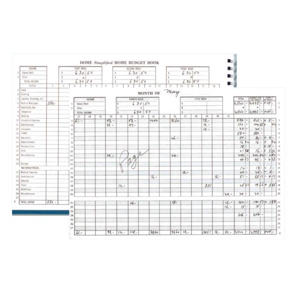 Dome 840 Accounting Book, Simplified Home Budget Book, Wire Binding, 64-Page - 2