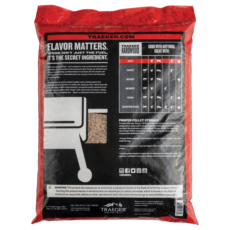 Traeger PEL318 Series Pellet, Apple, Wood, 20 lb Bag - 2