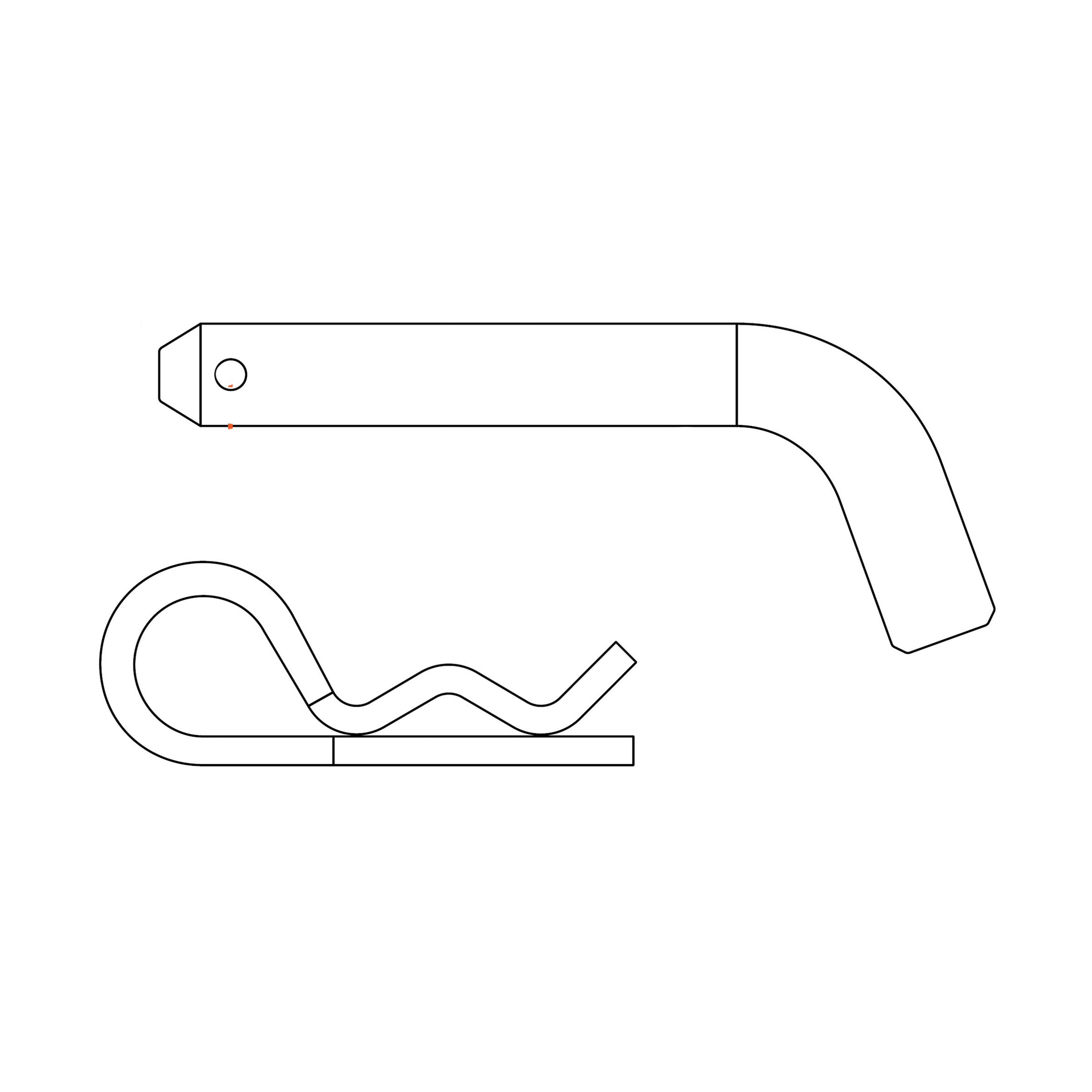 Curt 21401 Hitch Pin, 1/2 in Dia Pin, 4-1/2 in L, Zinc - 3