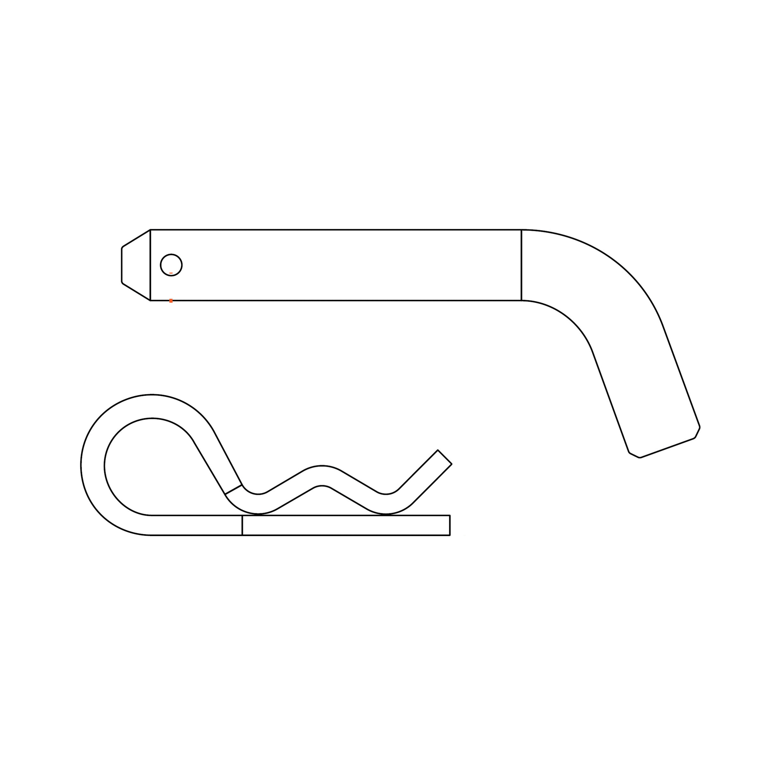 Curt 21501 Hitch Pin, 5/8 in Dia Pin, 5-7/8 in L, Zinc - 3