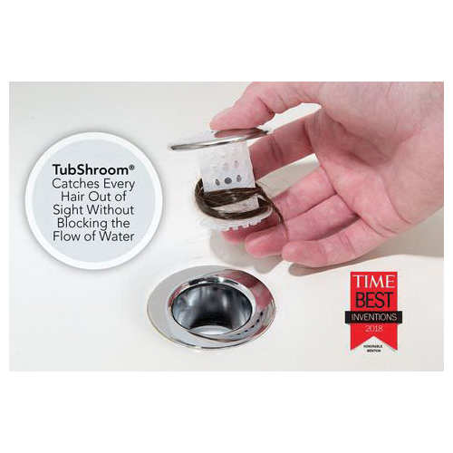 Tubshroom TSCE325 Hair Catcher, Rubber, Chrome - 4