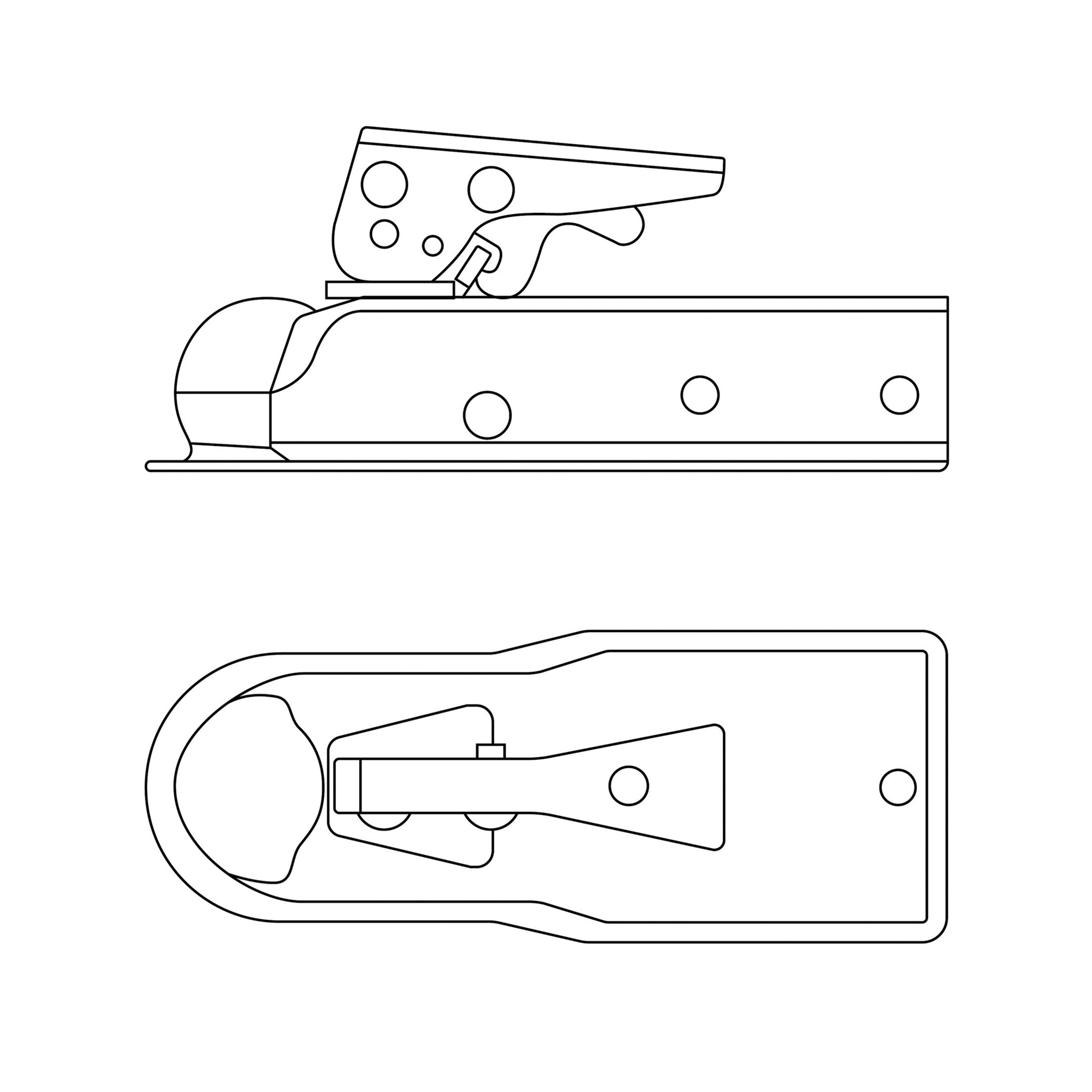 Curt 25128 Trailer Coupler, 2000 lb, 1-7/8 in Ball, Zinc - 2
