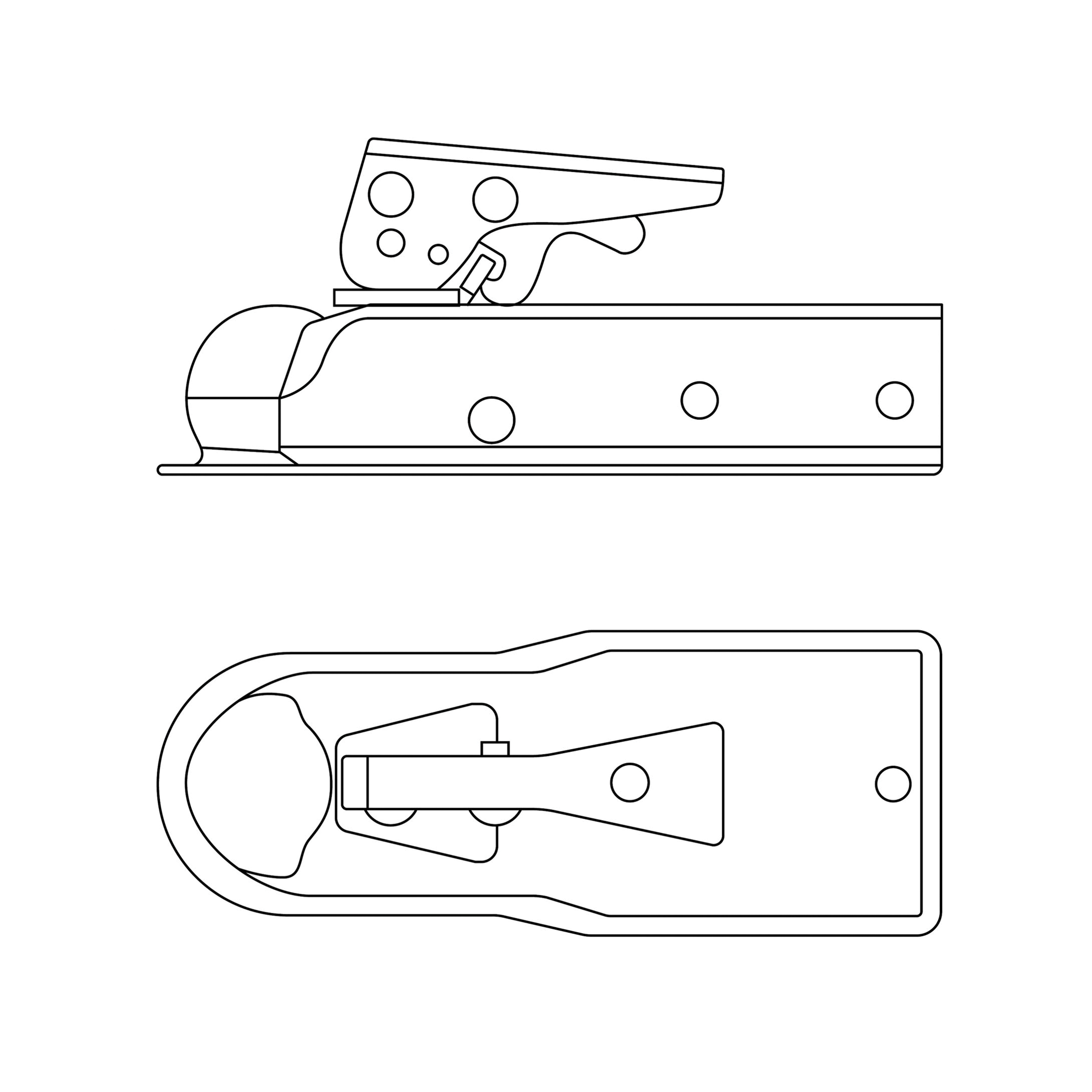 Curt 25135 Trailer Coupler, 3500 lb, 2 in Ball, Zinc - 2