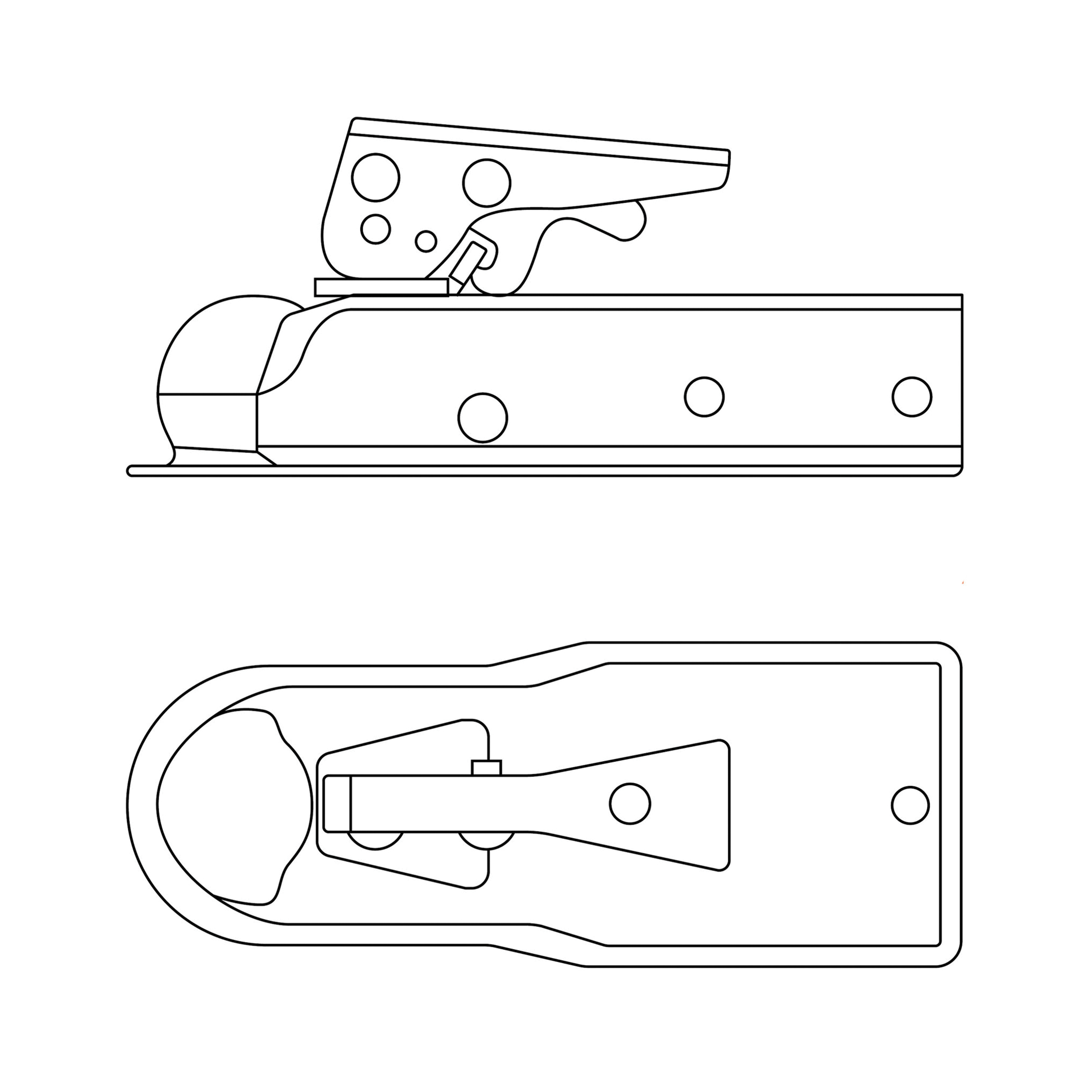 Curt 25138 Trailer Coupler, 3500 lb, 2 in Ball, Zinc, Clear - 2