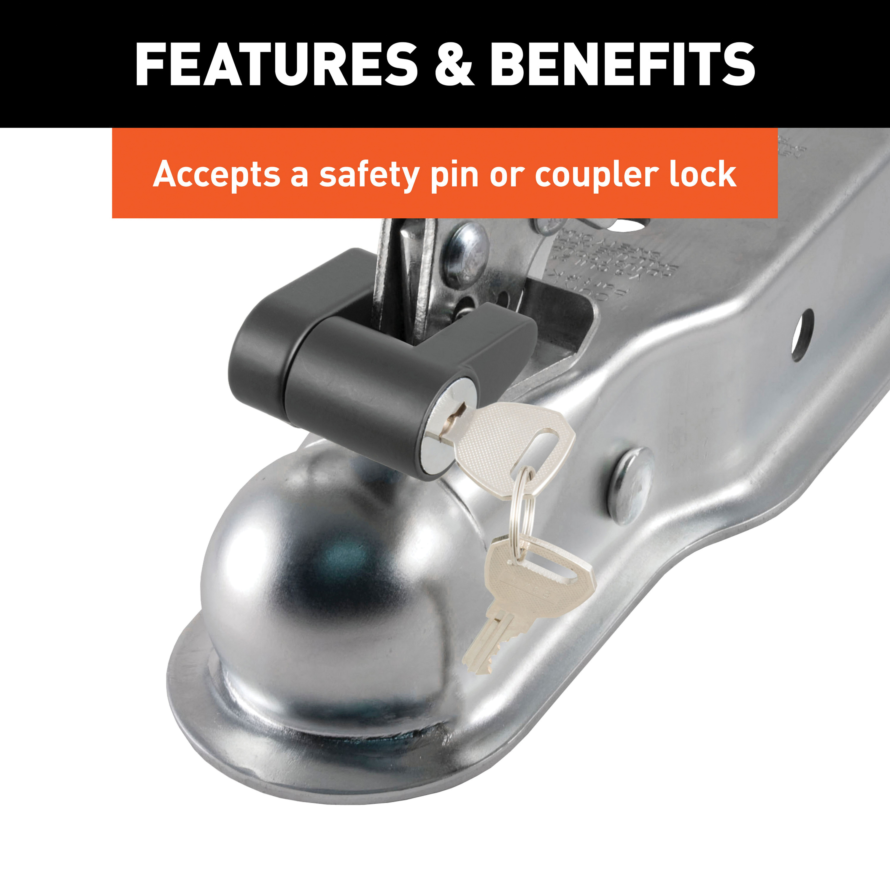 Curt 25153 Trailer Coupler, 3500 lb, 2 in Ball, Steel - 5