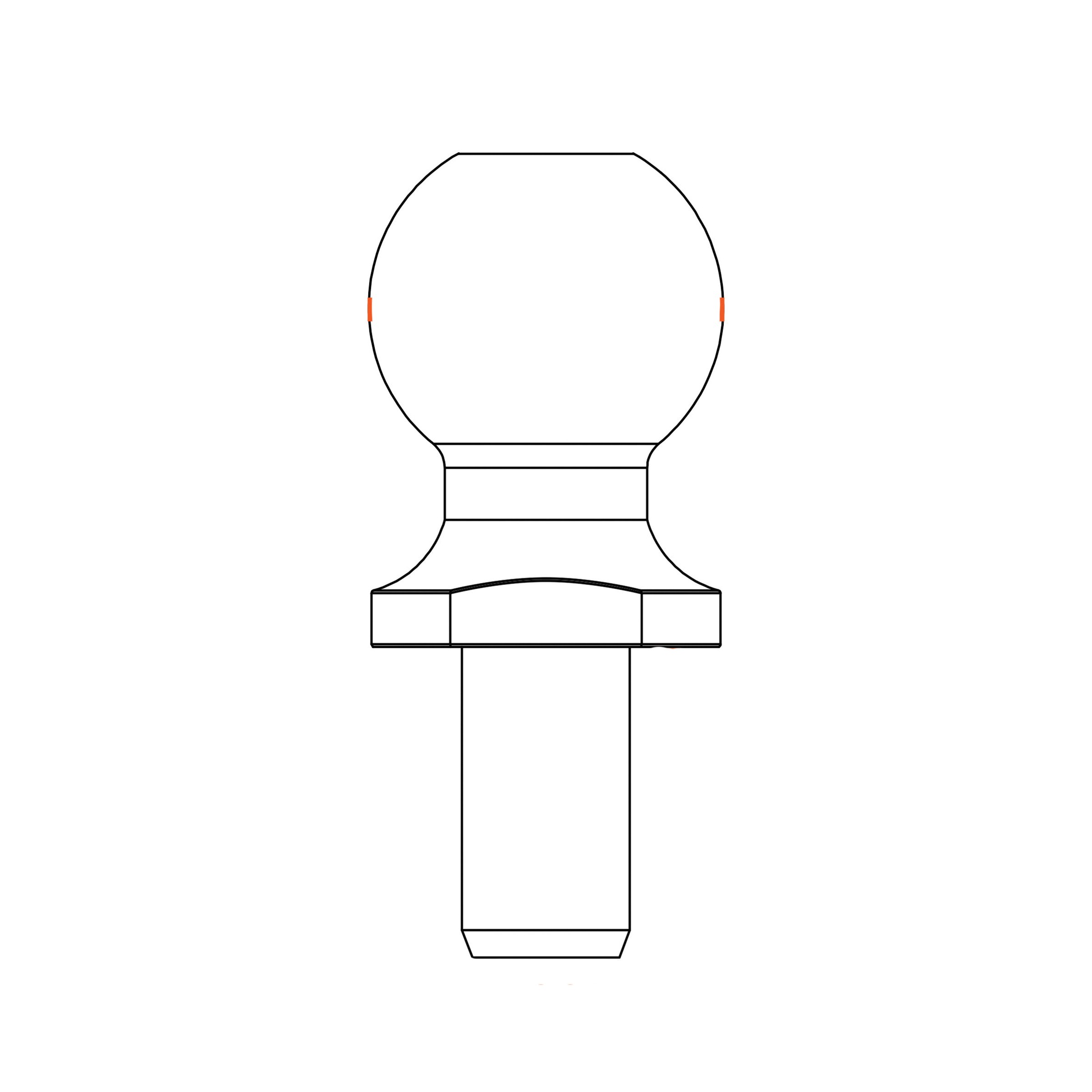 Curt 40061 Hitch Ball, 1-7/8 in Dia Ball, 3/4 in Dia Shank, 2000 lb Gross Towing, 160 ft-lb Tongue Load, Steel - 2