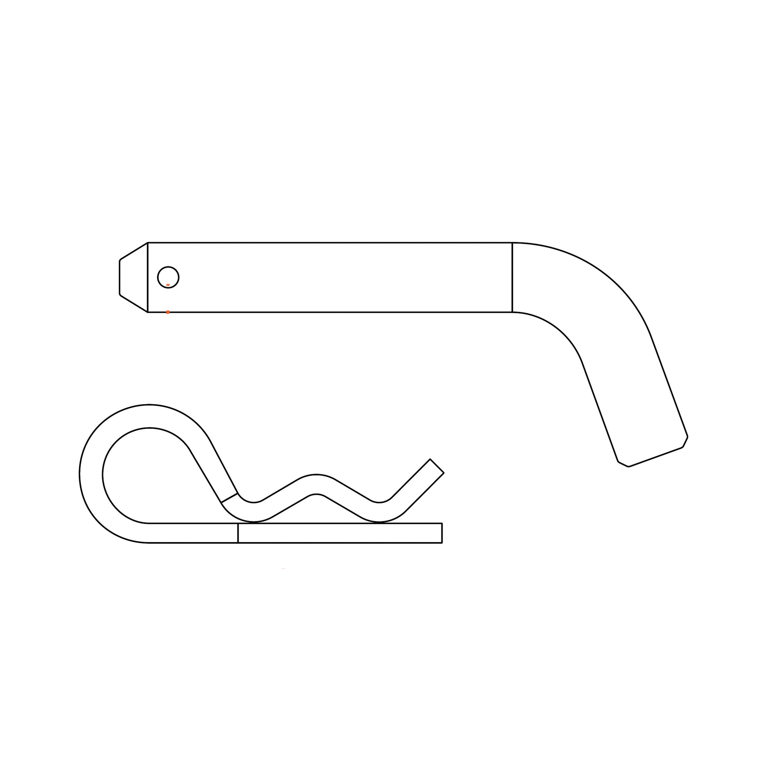 Curt 21581 Hitch Pin, 5/8 in Dia Pin, Steel, Zinc, For : 2 in or 2-1/2 in Receiver Tubes - 3