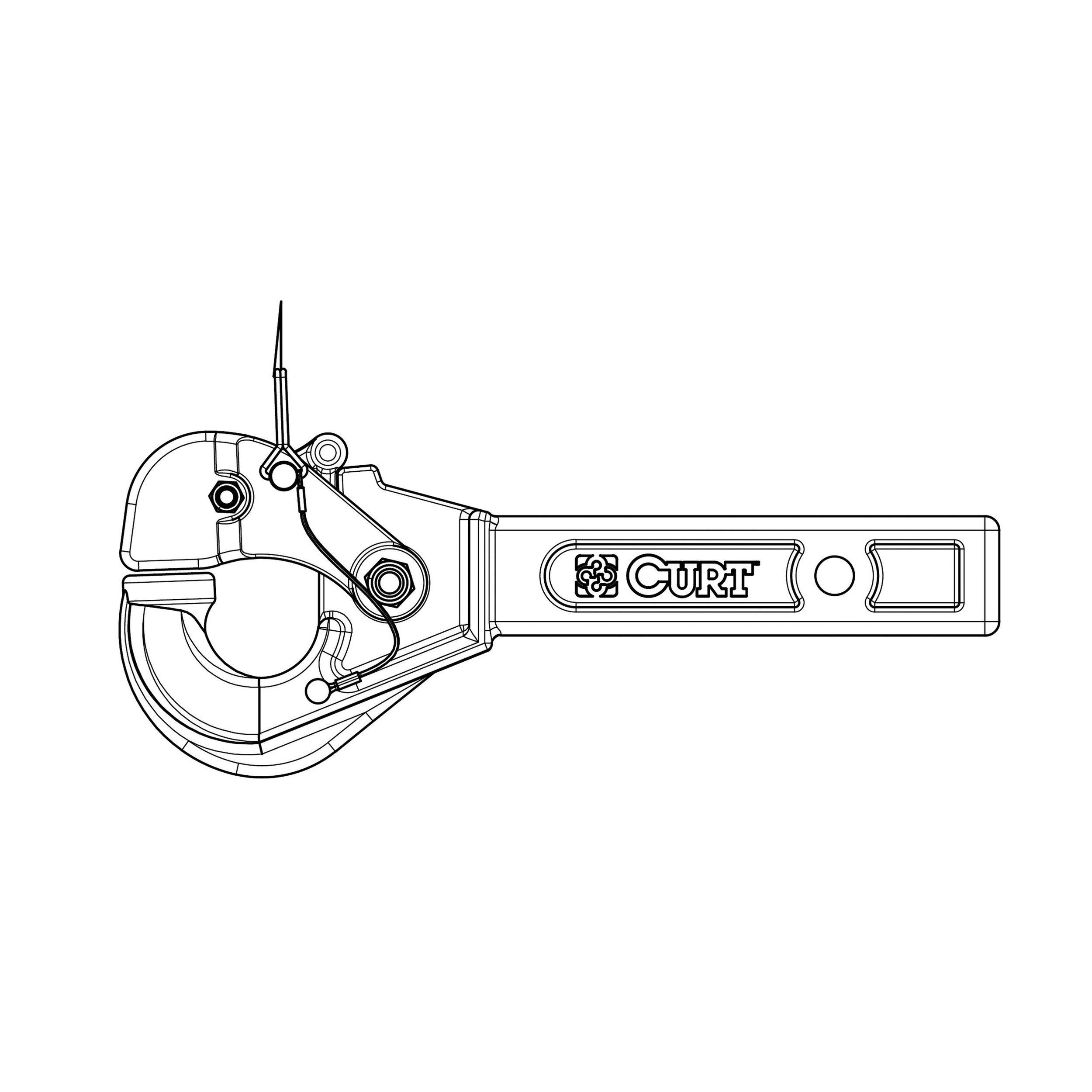 Curt 48005 Pintle Hook, 10,000 lb Working Load, Steel, Gloss Black - 2