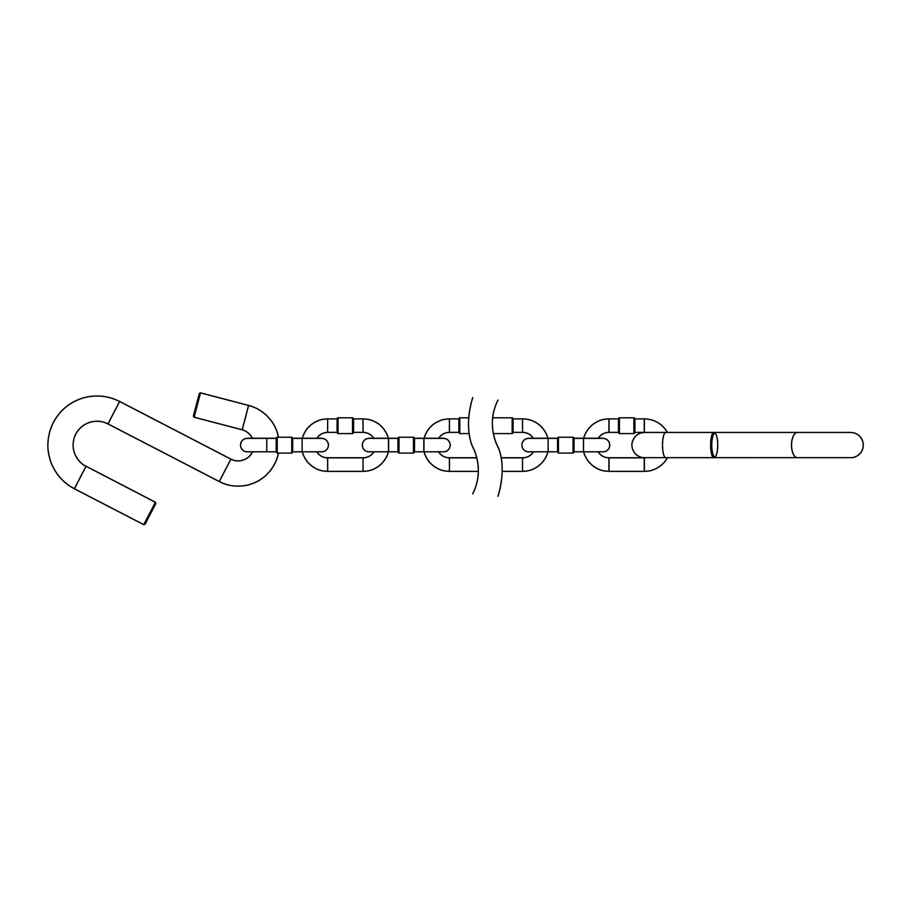 Curt 80031 Safety Chain, 48 in L, 30 Grade, 5000 lb Working Load, Steel, Zinc - 3