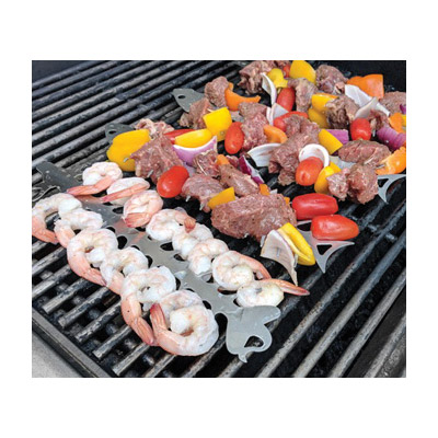 Proud Grill 5020C Slide and Serve BBQ Skewer, 15.2 in OAL, Stainless Steel Head - 2