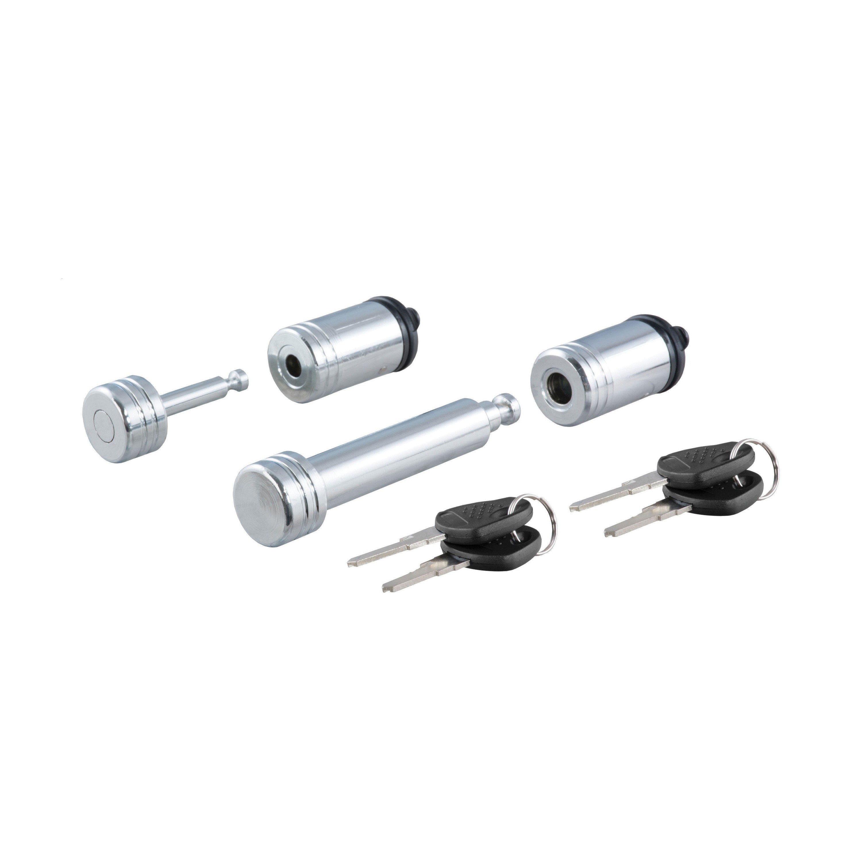 Curt 23526 Hitch and Coupler Lock Set, 5/8 in Dia Pin, Carbon Steel, Chrome-Plated - 3