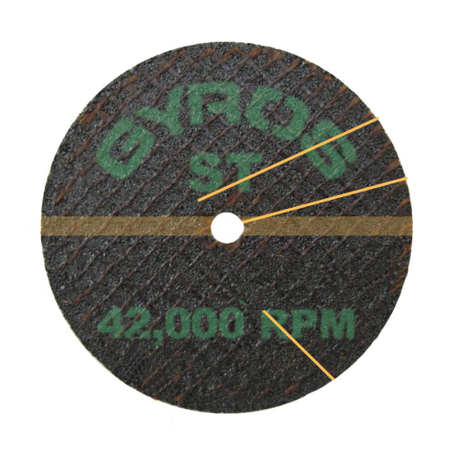 Gyros 11-41702 Cut-Off Wheel, 1-3/4 in Dia, 3/64 in Thick, 1/8 in Arbor, 50 Grit, Fiberglass Abrasive - 5
