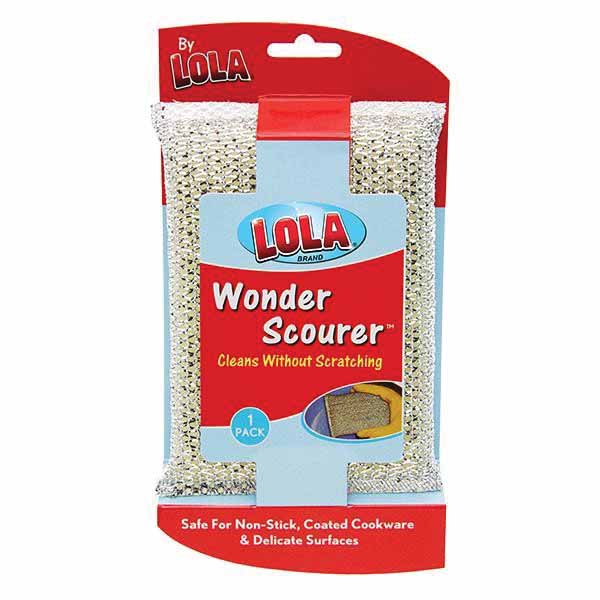Lola Wonder Scourer L445 Non-Scratch Scouring Pad, 5-1/2 in L, 4 in W, Gold/Silver - 2