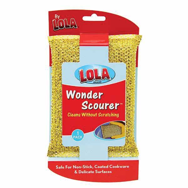 Lola Wonder Scourer L445 Non-Scratch Scouring Pad, 5-1/2 in L, 4 in W, Gold/Silver - 4