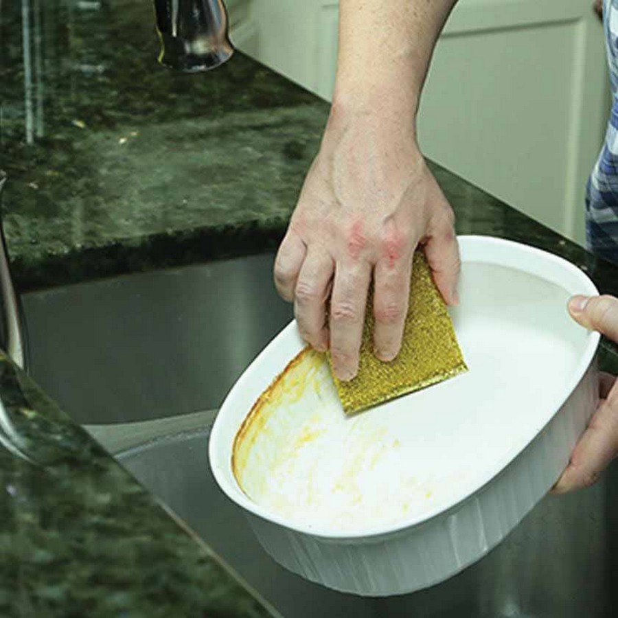Lola Wonder Scourer L445 Non-Scratch Scouring Pad, 5-1/2 in L, 4 in W, Gold/Silver - 5