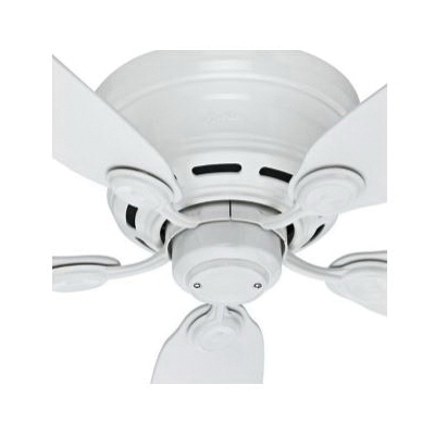 Hunter WhisperWind Low Profile IV Series 51059 Ceiling Fan, 5-Blade, White Housing, Snow White Blade, 42 in Sweep - 4
