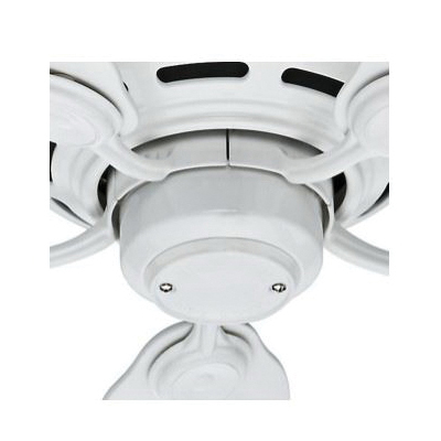 Hunter WhisperWind Low Profile IV Series 51059 Ceiling Fan, 5-Blade, White Housing, Snow White Blade, 42 in Sweep - 5