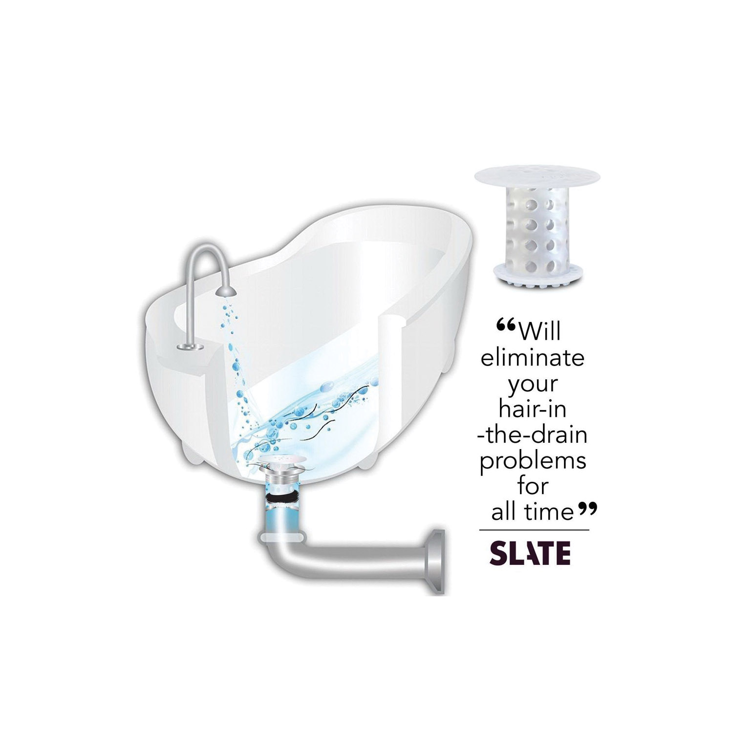 Tubshroom 2161-WP-120 Hair Catcher Tub Drain, Silicone - 4
