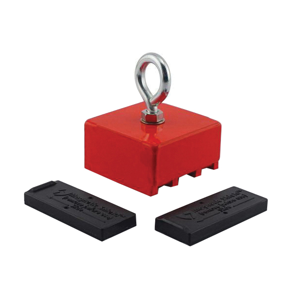 Magnet Source 07541 Square Holding and Retrieving Magnet, 1 in Dia, 2 in L, 2 in W, 1 in H, Welded Steel - 3