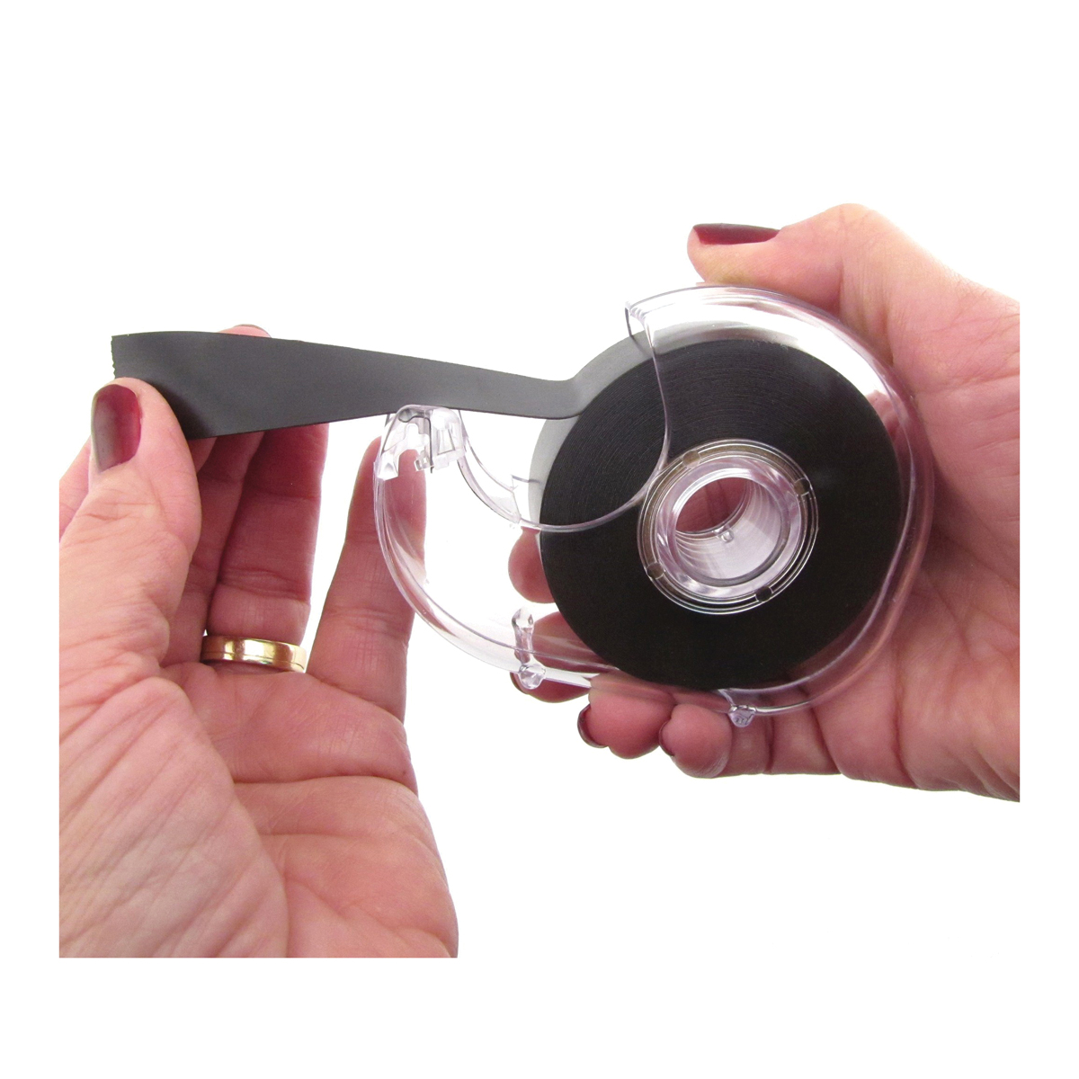 Magnet Source 07076 Magnetic Tape Dispenser, 3/4 in Max Tape W, Black/Clear - 3