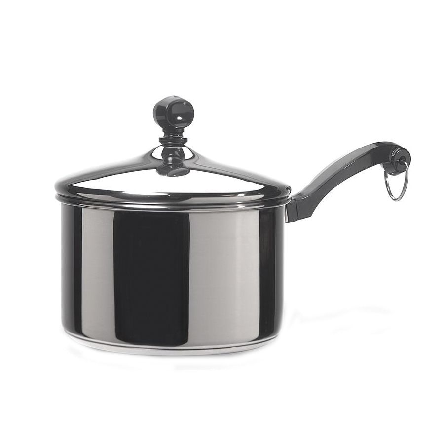Farberware Classic Series 50002 Sauce Pan, 2 qt, Stainless Steel, Polished Stainless Steel, Screw Welded Handle - 1