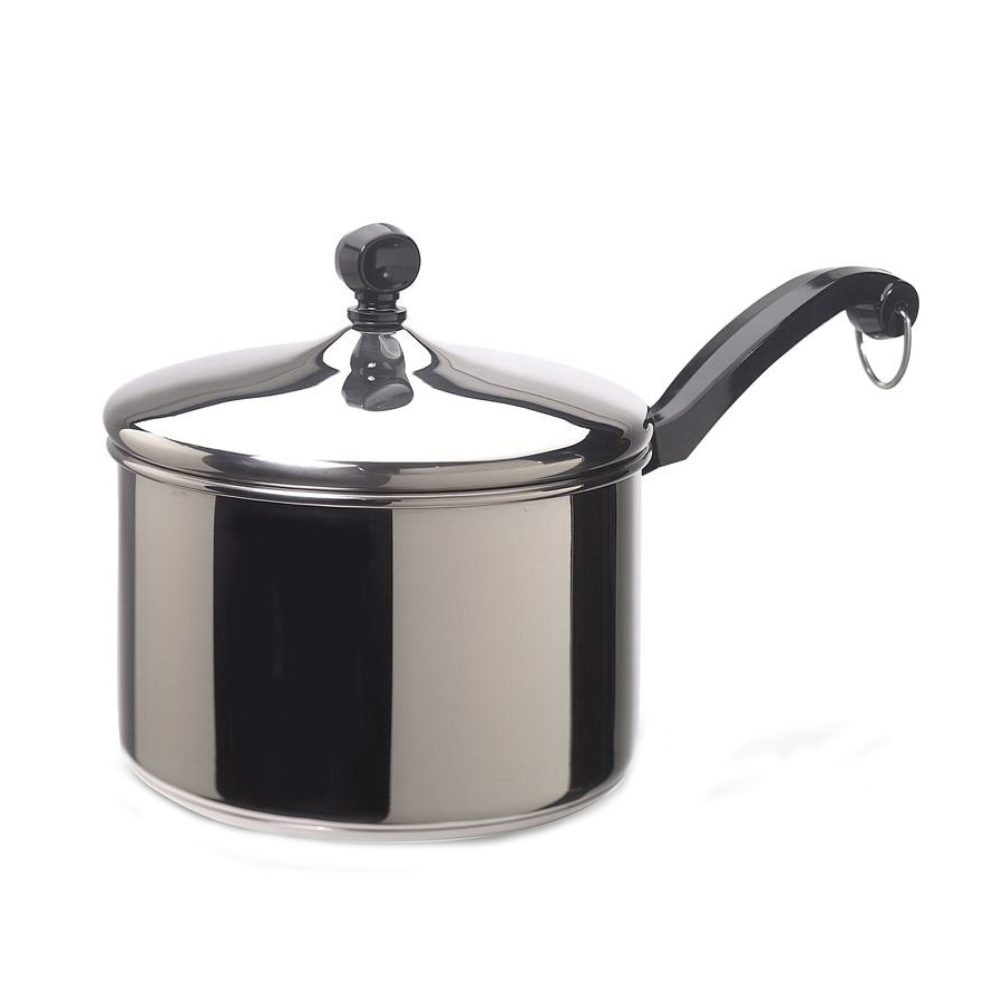 Farberware Classic Series 50003 Sauce Pan, 3 qt, Stainless Steel, Polished Stainless Steel, Screw Welded Handle - 1