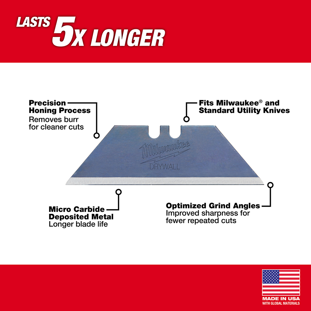 Milwaukee 48-22-1953 Blade, 3 in L, Carbide, Round Edge - 2