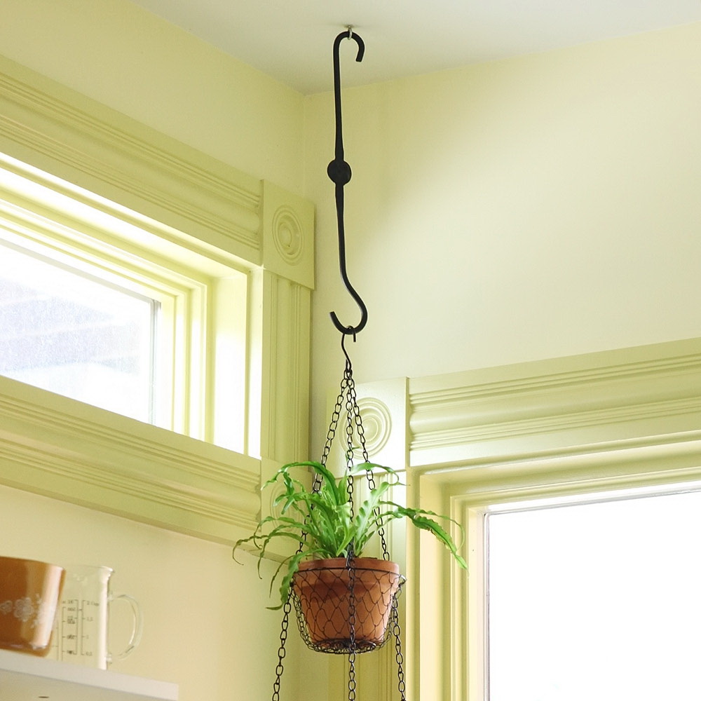 Achla Designs SEL-03 Plant Hook, 5-1/2 in L, 12-1/4 in H, Black, Powder-Coated, Hang - 3