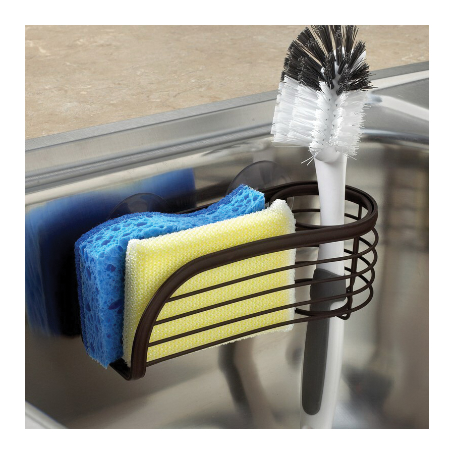 Ashley 28424 Sponge and Brush Holder, 3 in L, 7-1/4 in W, 3-1/2 in H, Bronze - 2