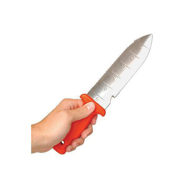 A.M. Leonard 4752 Deluxe Soil Knife, 11-3/4 in OAL, 6 in Blade, Stainless Steel Blade, Dual-Edged Blade, Plastic Handle - 3